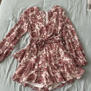 White and Red Romper